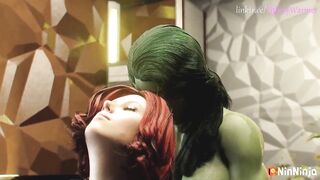 She Hulk Fucks Black Widow