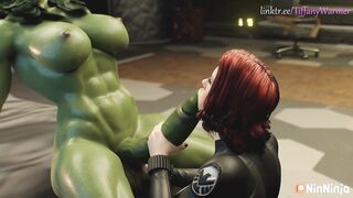 She Hulk Fucks Black Widow