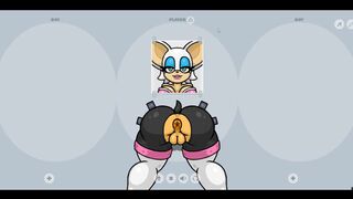 Fapwall Weird Hentai game Rouge the bat assfucked by 3 dick