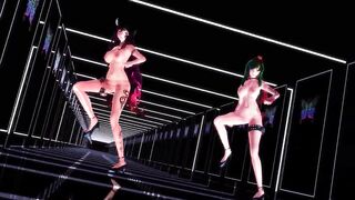 MMD Elect R-18 Yuuka Kazami and Hijiri sexy dance