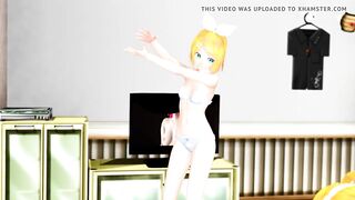 (MMD) Kagamine Rin strips butt-naked for her horny brother!