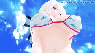 MMD Haku has beautiful long hair