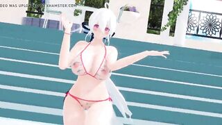 MMD Haku has beautiful long hair