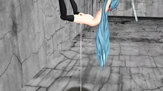 MMD Blue Hair Cutie with Sex Toys in Pussy and Ass GV00103