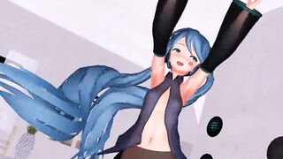 MMD Blue Hair Cutie with Sex Toys in Pussy and Ass GV00103