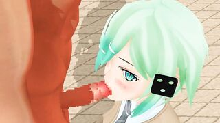 MMD Blowjob - Sinon from SAO