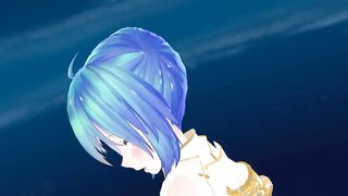 MMD Blue Hair Cutie Gaping Pussy & Ass Views POV GV00187