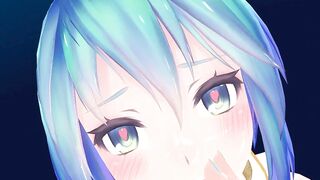 MMD Blue Hair Cutie Gaping Pussy & Ass Views POV GV00187