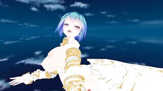 MMD Blue Hair Cutie Gaping Pussy & Ass Views POV GV00187