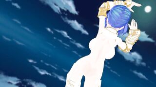 MMD Blue Hair Cutie Gaping Pussy & Ass Views POV GV00187