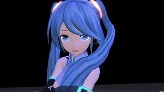 MMD Blue Hair Cutie Masturbates Pierced Tits Sex toy GV00183