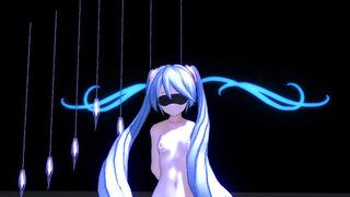 MMD Blue Hair Cutie Masturbates Pierced Tits Sex toy GV00183