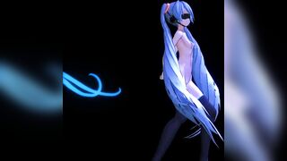 MMD Blue Hair Cutie Masturbates Pierced Tits Sex toy GV00183