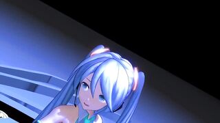 MMD Blue Hair Cutie Masturbates Pierced Tits Sex toy GV00183