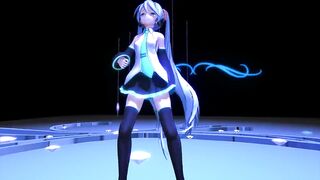 MMD Blue Hair Cutie Masturbates Pierced Tits Sex toy GV00183