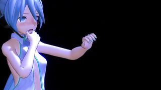 MMD Blue Hair Cutie Masturbates Pierced Tits Sex toy GV00183